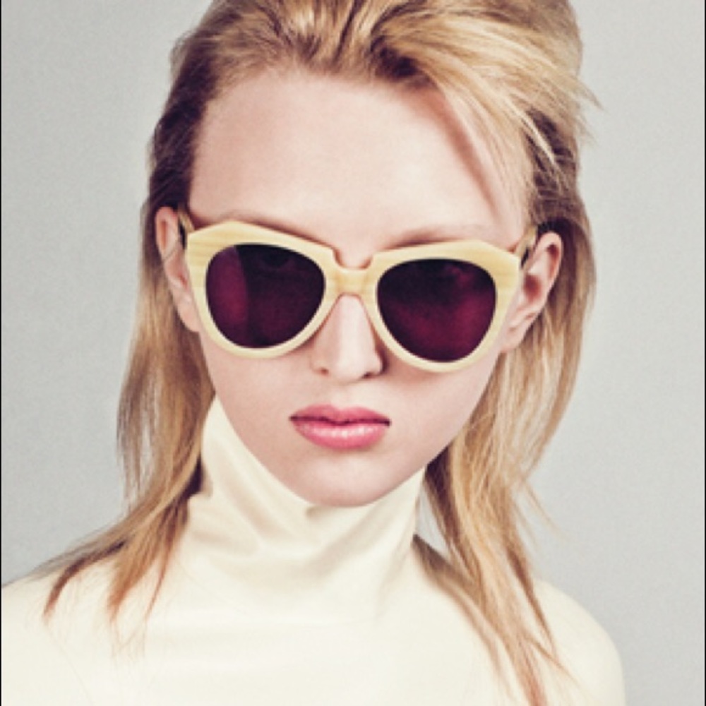 Karen Walker Number One Sunglasses in Vanilla Wood